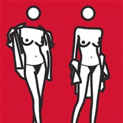 Woman Taking off Man's Shirt in Two Stages (Julian Opie)