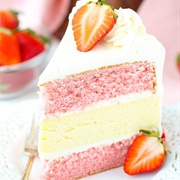 Strawberries and Cream Cheesecake Cake