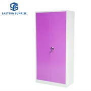 Purple Color 2 Door Metal Wardrobe