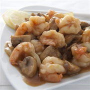 King Prawn With English Mushrooms
