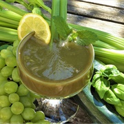 Grape Zucchini and Celery Smoothie With Basil and Lemon