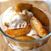 Fried Apples With Ice Cream