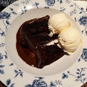 Warm Chocolate Fudge Cake and Ice Cream