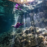 Free-Diving in Riviera Maya, Mexico