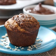 Nutella Swirled Peanut Butter Oat Muffins