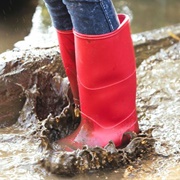 Muddy Red Welly Boots