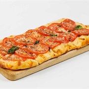 Fresh Basil, Tomato and Cheese Flatbread Pizza