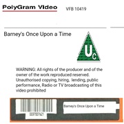 Barney's Once Upon a Time Video Label
