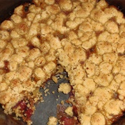 Vegan Gluten-Free Rhubarb Crumble With Strawberry Jam