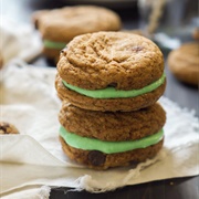 Mint Cheesecake Stuffed Chocolate Chip Cookies