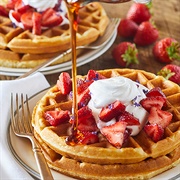 Waffle With Strawberries
