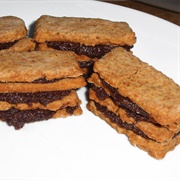Vegan Caramel Cookies Filled With  Homemade Cashew Chocolate Spread