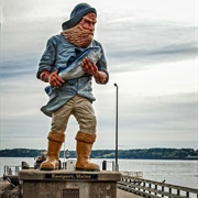 Fisherman Statue in Eastport, Maine