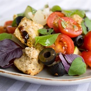 Bread Salad With Tomatoes, Olives and Basil