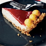 Brown Butter Custard Pie With Cranberry Glaze