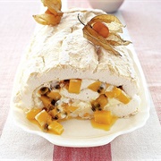 Mango & Passion Fruit Meringue Roulade