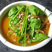 Pumpkin Soup With Sunflower Seeds and Basil