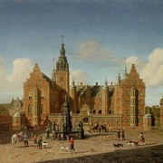 Frederiksborg Castle, the Departure of the Royal Falcon Hunt (Heinrich Hansen)