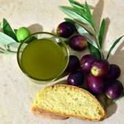 Bread With Olives and Olive Oil
