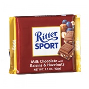 Ritter Sport Milk Chocolate With Raisins & Hazelnuts