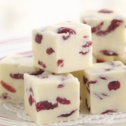 White Chocolate Cherry Fudge