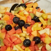 Melon and Pineapple Salad With Kiwi and Grapes