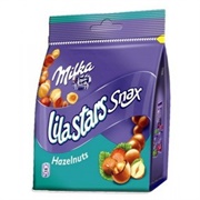 Milka Lila Stars Snax Hazelnuts