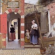 The Courtyard of a House in Delft (Pieter De Hooch)