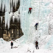 Waterfall Ice Climbing in Banff National Park, Canada