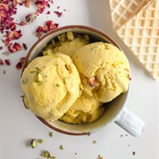 Saffron Rose Pistachio Ice Cream