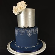 Blue and Silver Cake