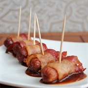North Dakota: Mini Bacon-Wrapped Sausages