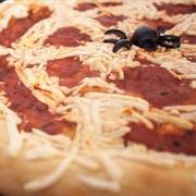 Vegan Halloween Spider Web Pizza