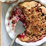 Rhubarb Plum Crumble Pie