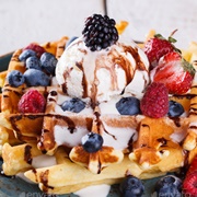 Waffle With Ice Cream