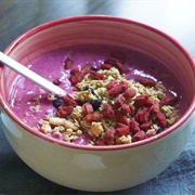Smoothie Bowl With Granola, Blueberries and Goji Berries