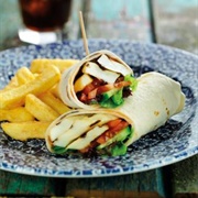 Grilled Halloumi and Sweet Chilli Sauce Wrap