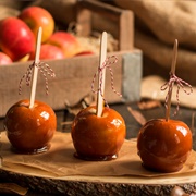 Homemade Toffee Apples by a Bonfire, Guy Fawkes' Night, UK