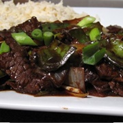 Lamb With Green Peppers in Black Bean Sauce