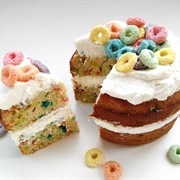 Froot Loops Funfetti Cake With Cereal Milk Whipped Cream