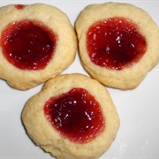Vegan Thumbprint Cookies With Strawberry Jam