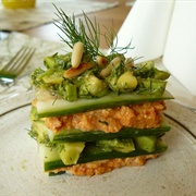 Vegan Cucumber Lasagna With Avocado, Dill and Pine Nuts