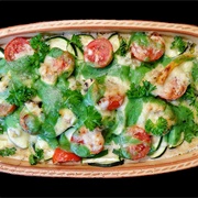 Vegan Spinach Zucchini and Tomato Casserole