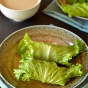 Lettuce Rolls With Peanut Sauce