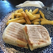 Cheddar Cheese and Tomato Panini