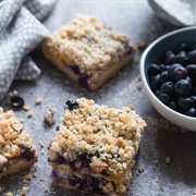 Blueberry Peach Cheesecake Crumble Bars