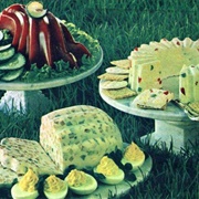Tomato Aspic, Ham Mousse and Party Cheese Ring