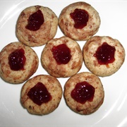 Vegan Two-Coloured Thumbprint Cookies With Strawberry Jam