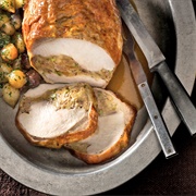 Stuffed Turkey Breast W White Wine Gravy