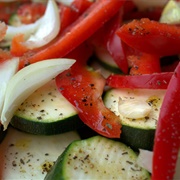 Grilled Zucchini and Bell Pepper Salad With Onions